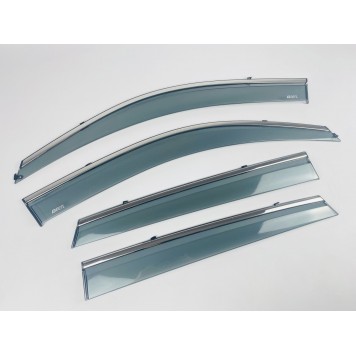 Дефлекторы окон Hyundai Tucson I 2004-2014 с нерж. хром полоской-4